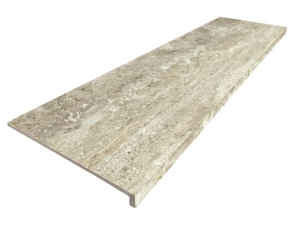 Peldaño Recto Ant, Travertino Brescia 33X120