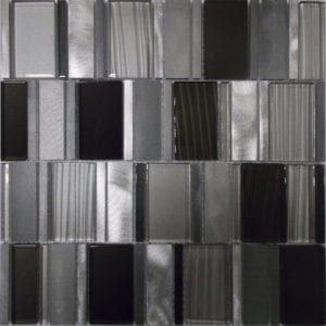 Tilefly.com Nix Steel Black Mosaico Vitreo 30X30